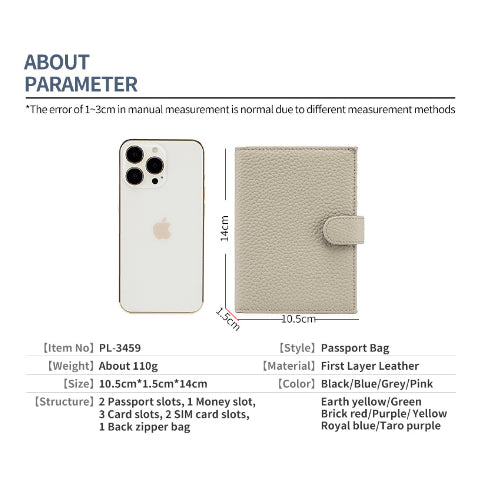Leather Ultra-thin Passport Bag RFID Multifunctional